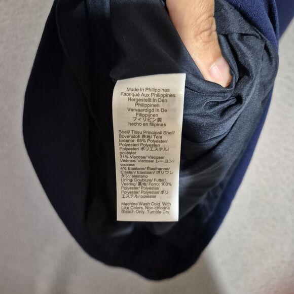 J. Crew Women's Blue Ruffle Neck Sheath Midi Dress 4 - Picture 4 of 9